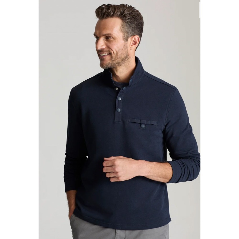 UnTuckIT Parson Snap Fleece Pullover Navy Regular Fit Mens Large